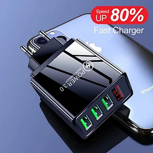Quick charge 3.0 5V 3A Fast Charging Digital Display Fast Charging Wall Smartphones Charger