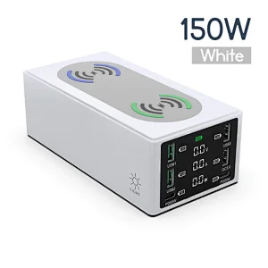 150W USB Charging Station Dual Wireless Charger Type C QC3.0 PD 65W Fast Charger USB Phone Charger For iPhone 13 X Xiaomi Laptop