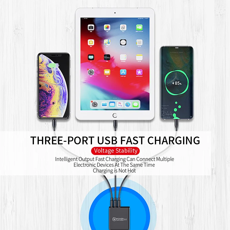 Quick charge 3.0 5V 3A Fast Charging Digital Display Fast Charging Wall Smartphones Charger