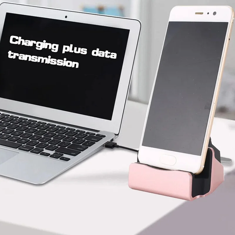 USB2.0 Type-C Phone Charger Fast Charging Dock Station Desktop Docking Charger Cradle Stand Support Data Sync