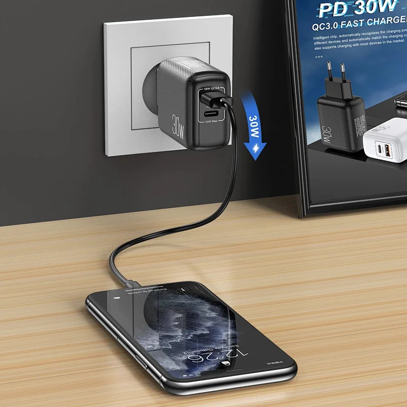 Quick Charge 3.0 QC PD 30W Charger PD3.0 QC3.0 USB Type C Fast Charger Phone PD Chargers