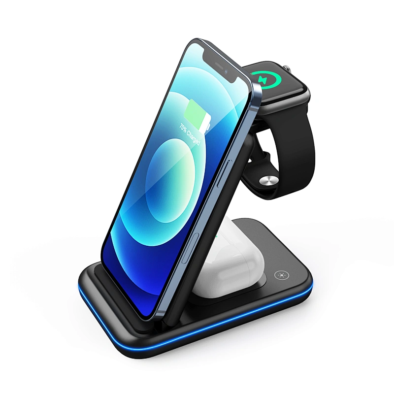 Qi 15w Fast wireless Phone Charge Stand Holder (en inglés)