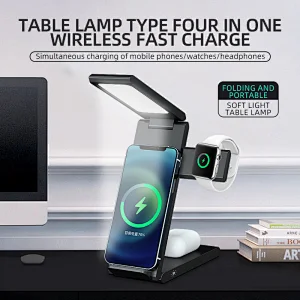 4 in 1 Foldable led 15W fast wireless charger stand