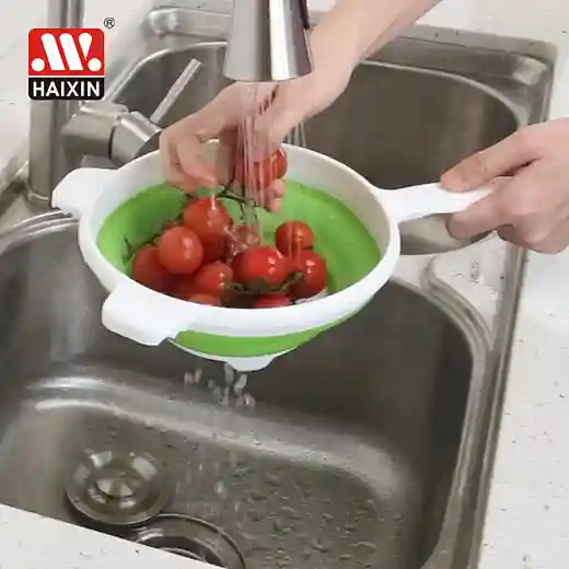Amazon hot sale kitchen vegetable collapsible colanders handles