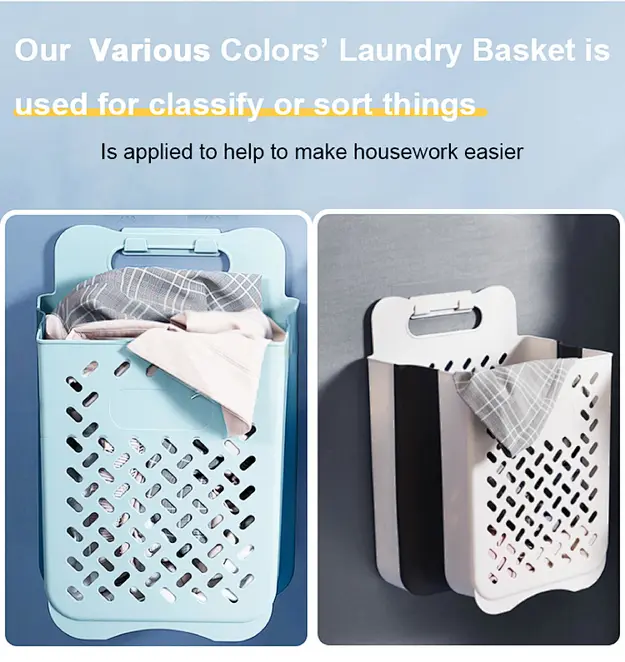 Haixin New 11L/30L plastic foldable laundry baskets high quality drain  storage basket with handles for dirty clothes