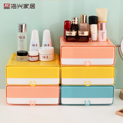 Haixin new design colorful stackable drawer organizer desktop plastic ...