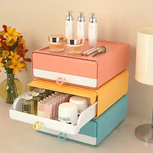Haixin new design colorful stackable drawer organizer desktop plastic ...