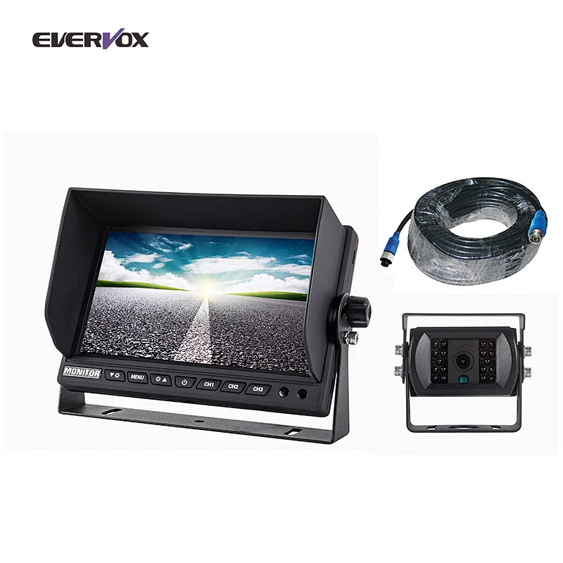 7 inch car quad rearview monitor parking monitor with hdmi input
