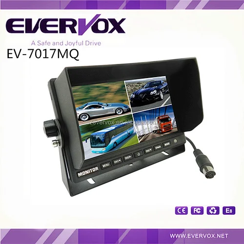 7'' car monitor Quad Vehicle Reversing TFT-LCD Monitor for bus/truck/lorry/van