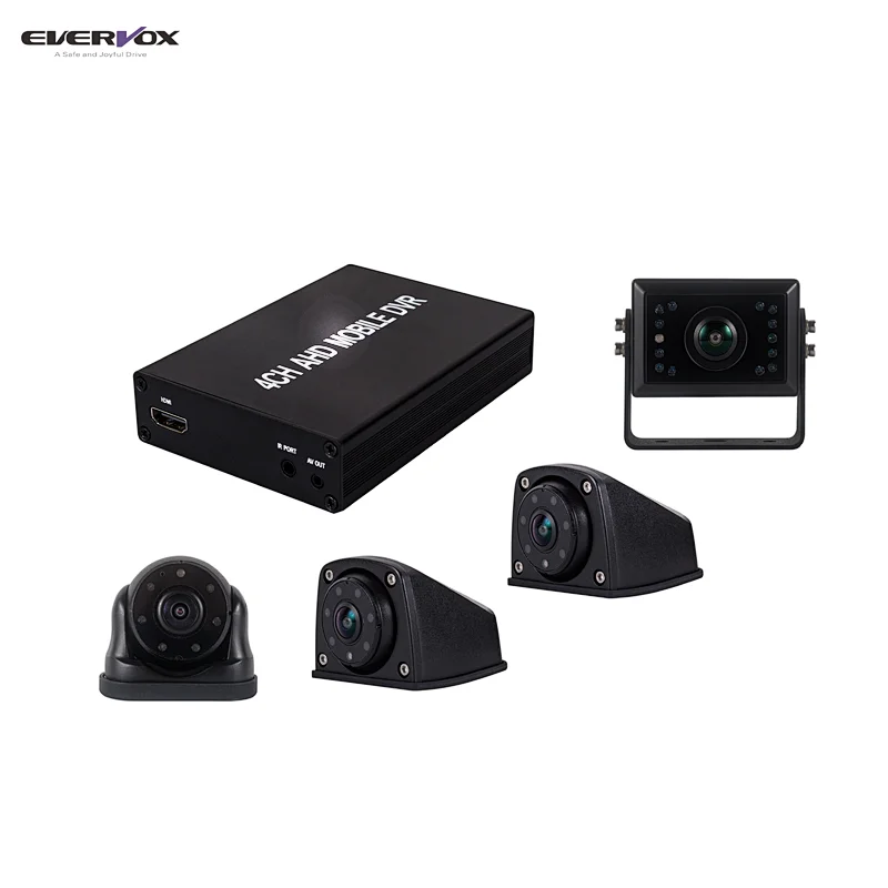Low Price dvr monitor built in quad screen rear view recording with 128G 32G micro sd card
