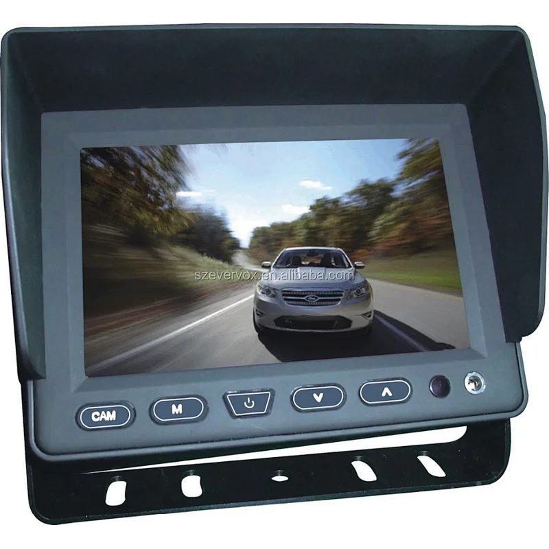 High definition quad 4 channels input 7 inch lcd split display screen car monitor