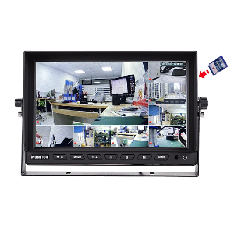 Car Mobile DVR 1080P AHD 10.1 Inch Recording LCD Monitor