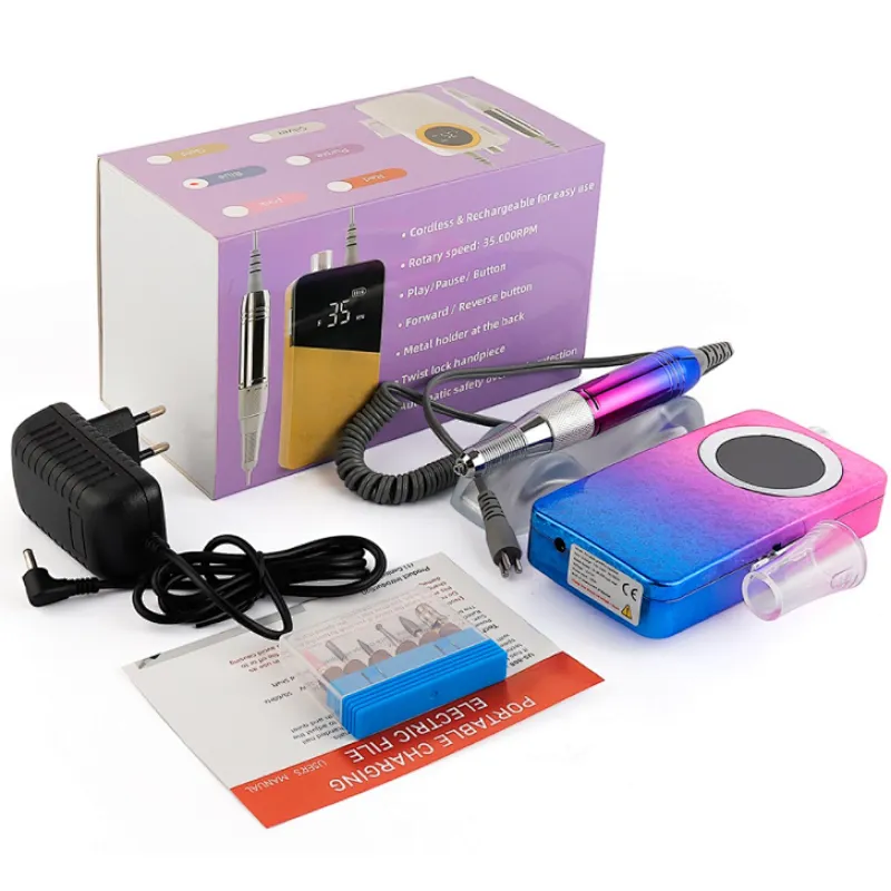 35000RPM cordless portable nail drill LCD display