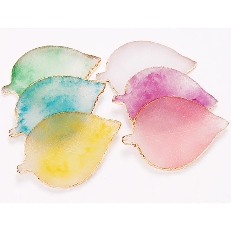 Nail Art Resin Palette with Gold Rim