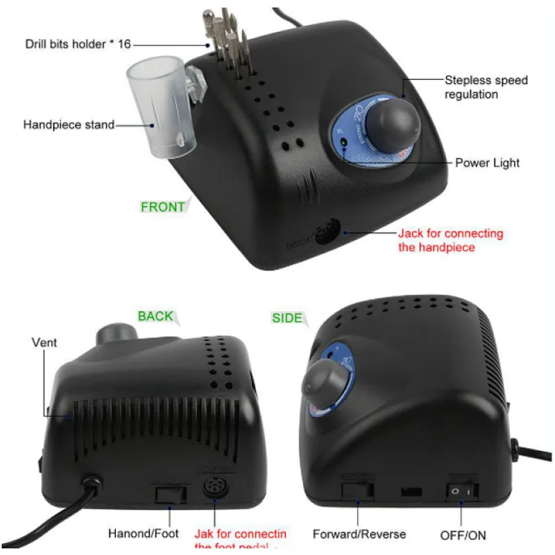 nail art polish file machine electric functional