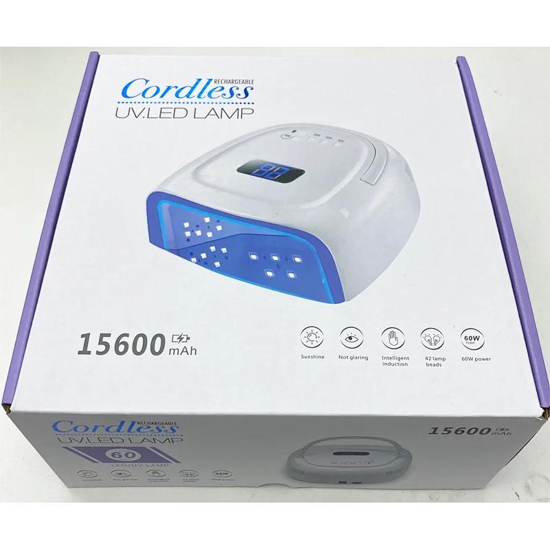60w cordless nail lamp for gel polish 42beads