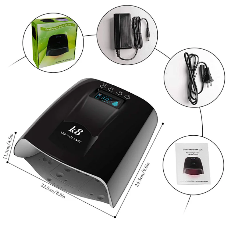 rechargeable 60w 4 timer wireless uv lamp for nail