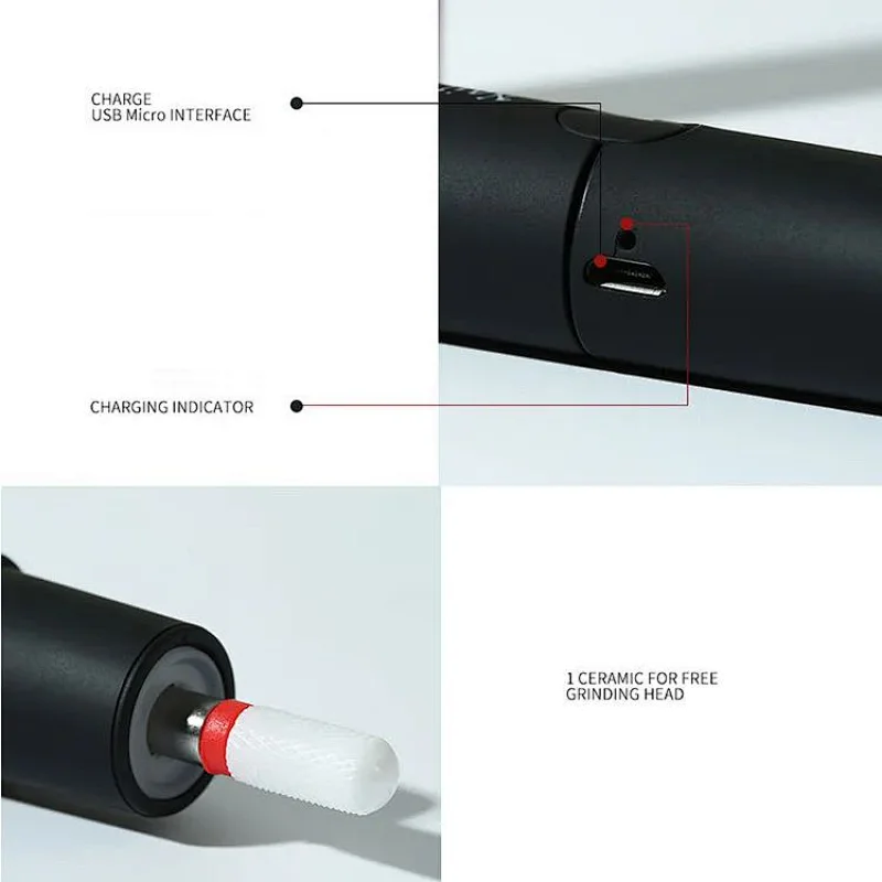 Professional Nail Polisher Pen With LED light
