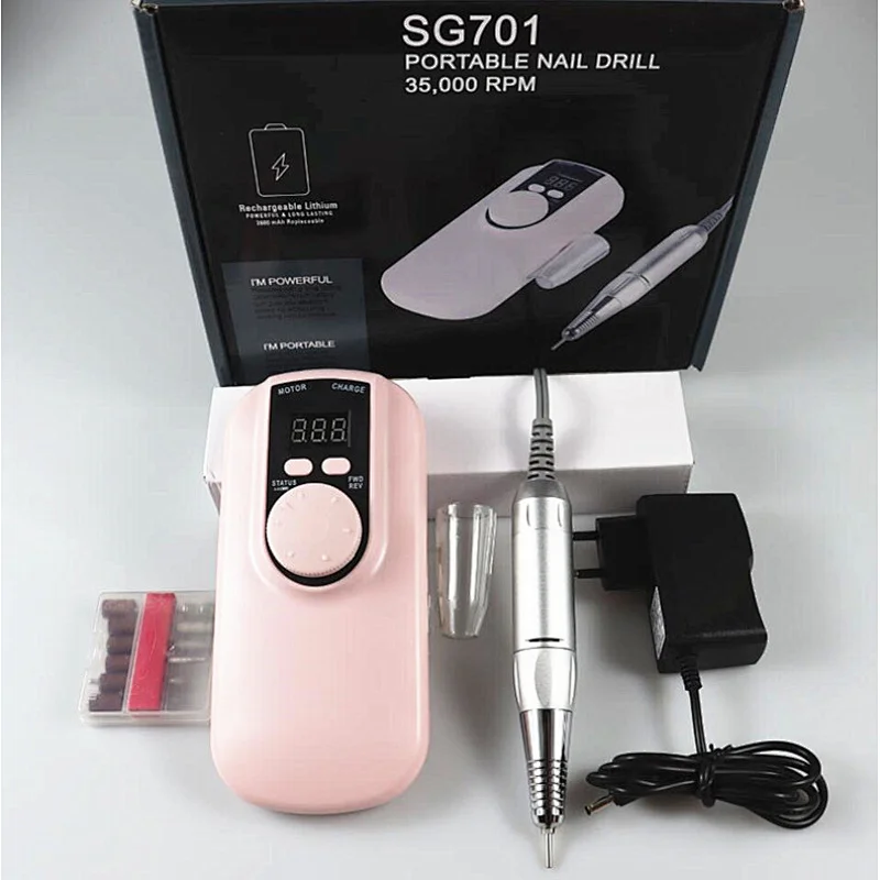 35000rpm portable rechargeable nail drill