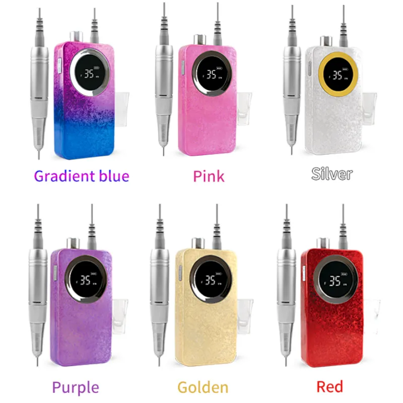 35000RPM cordless portable nail drill LCD display