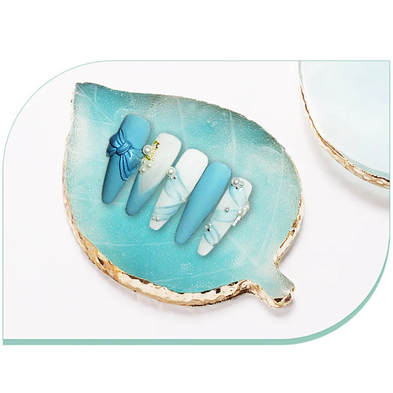 Nail Art Resin Palette with Gold Rim