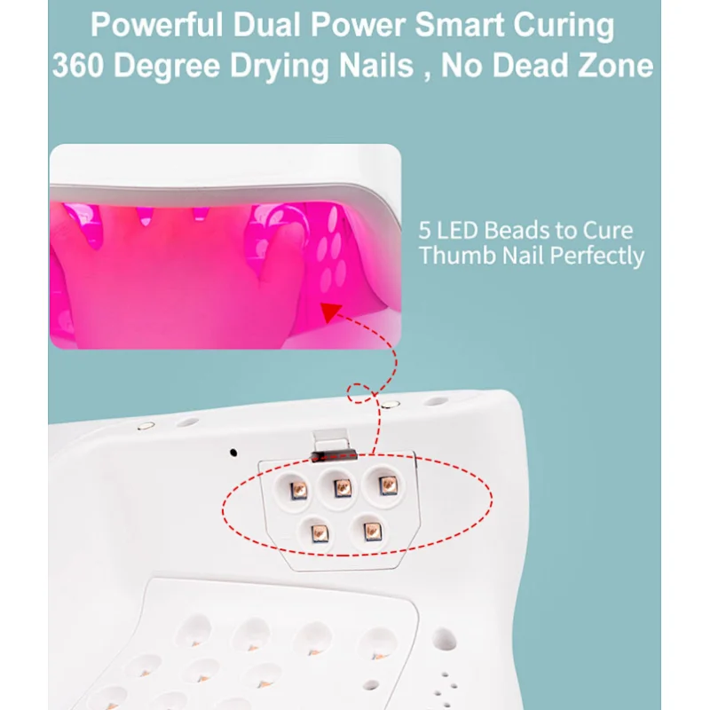 rechargeable 60w 4 timer wireless uv lamp for nail