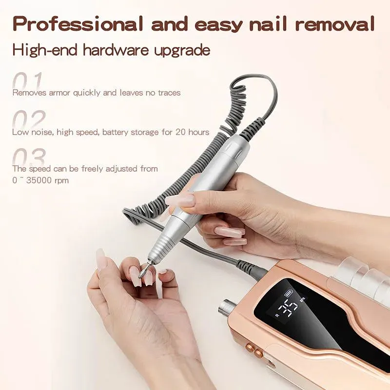 cordless manicure polisher file nail drill