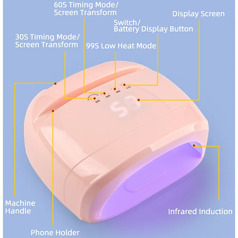 3 in 1 Cordless UV LED nail lamp nails dryer