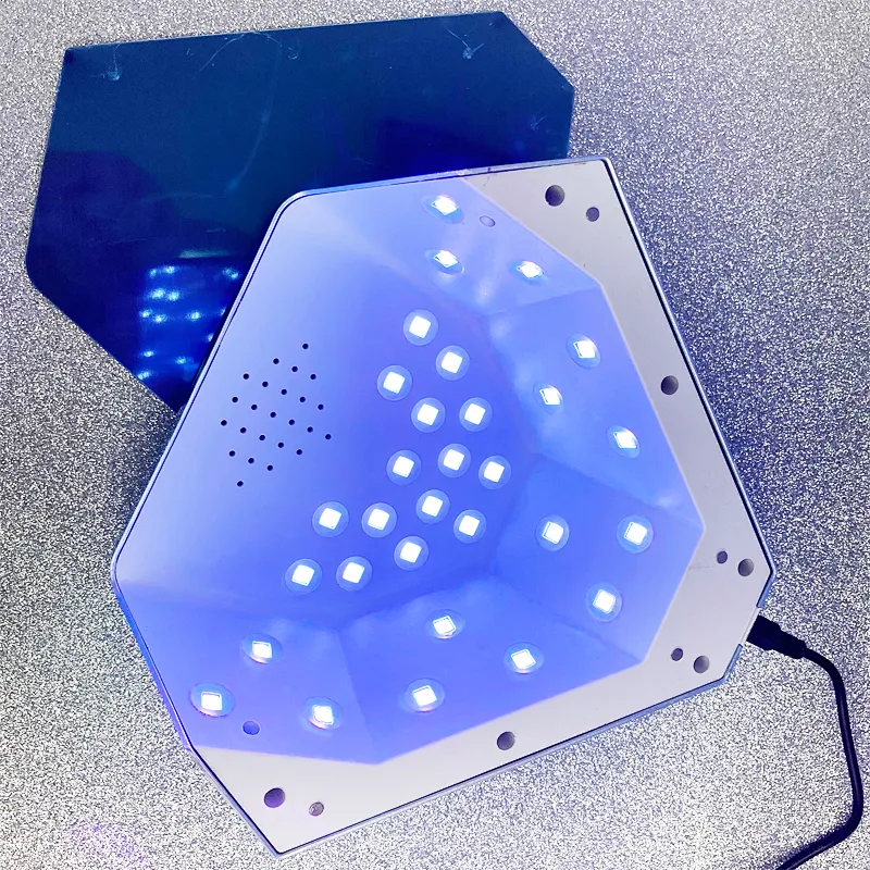 Diamond design 48W black uv nail lamp labeling nail table led lamp for nails professional