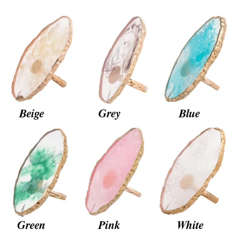 Nail Art Resin Palette with Gold Rim