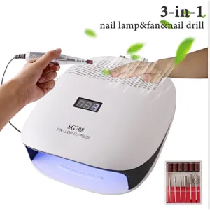 3 in 1 nail lamp nail drill with dust collector