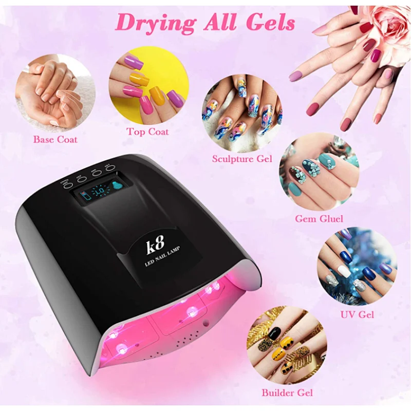 rechargeable 60w 4 timer wireless uv lamp for nail