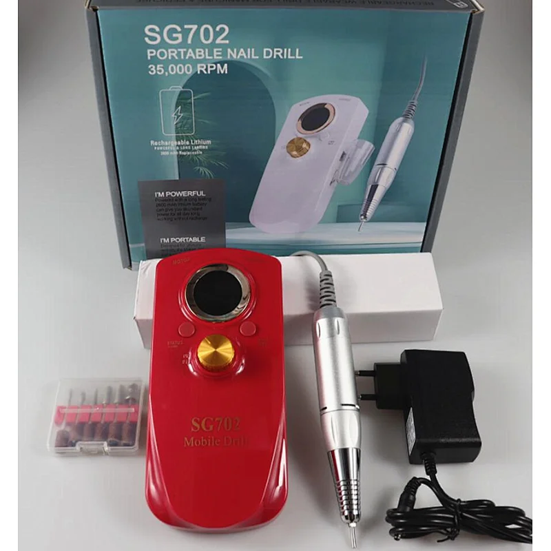 35000rpm portable rechargeable nail drill