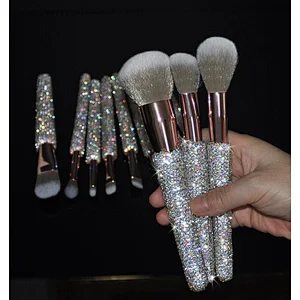 Rhinestone Glitter Handle Make Up Foundation Brush Set