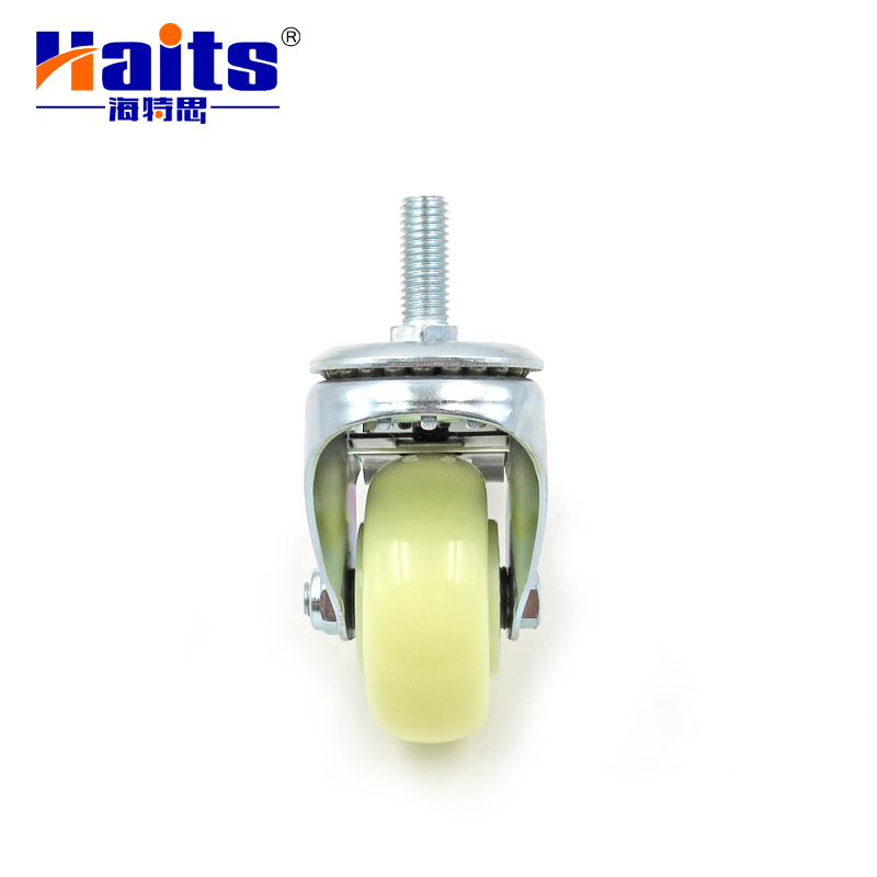 HT-08.072S-B Thread Stem Caster Double Brake Caster Wheel for Trolley