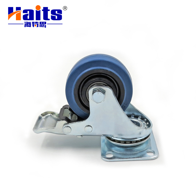 HT-08.073P-B Heavy Duty Running Wheel Industrial Trolley Caster with Stopper