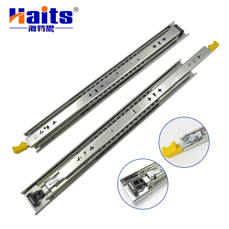 HT-01.042E High Quality 53 mm Stainless Steel Drawer Slides Load Bearing Full Extension Heavy Duty Slides Ball Bearing Drawer Slide Rails