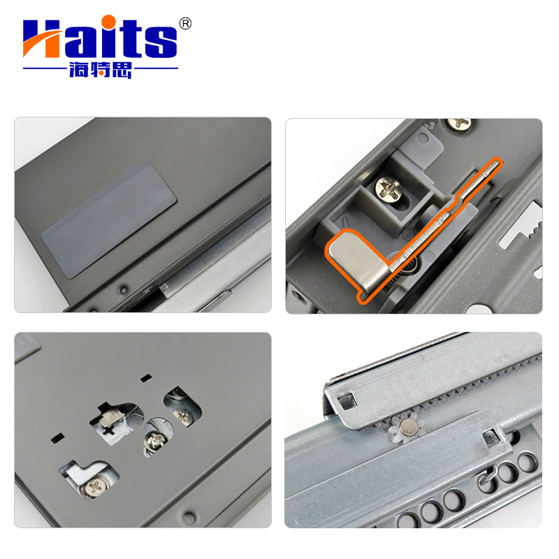 HT-01.E314 182MM Height Metal Box Drawer Slide Rail Undermount Drawer Slides Furniture Hardware Heavy Duty Double Drawer Slide