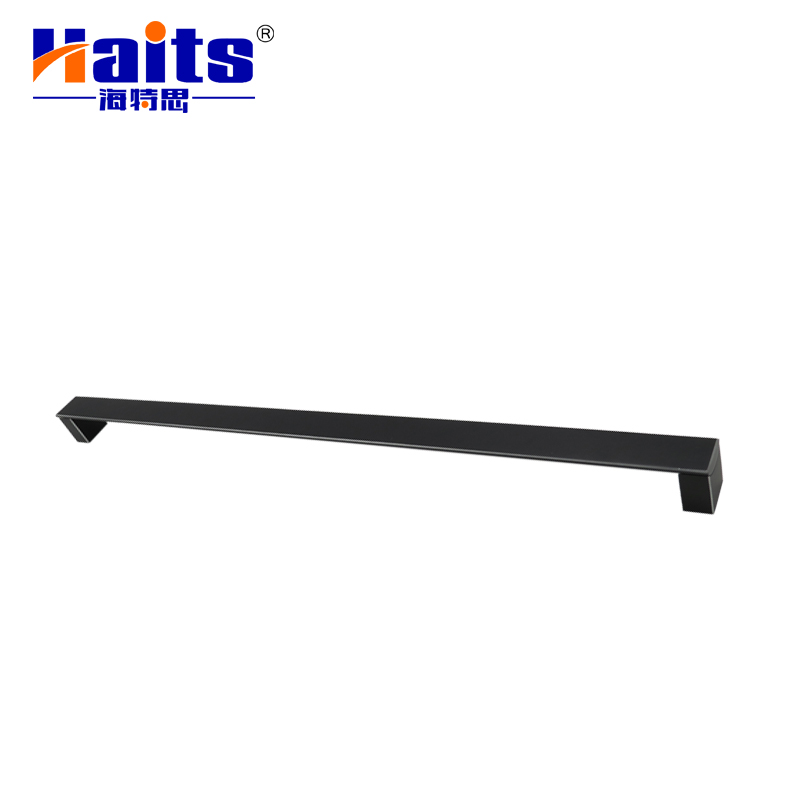HT-11.ALU-076 Aluminum Alloy Furniture Cabinet Handle Black Aluminum Straight Handle