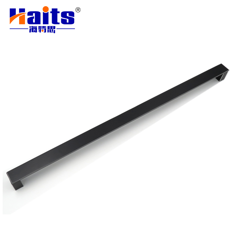 HT-11.ALU-076 Aluminum Alloy Furniture Cabinet Handle Black Aluminum Straight Handle