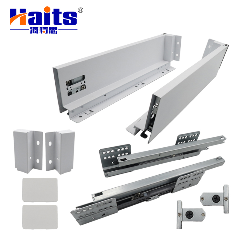 HT-01.E315 86mm Height Elegant Concealed Drawer Slide Soft Closing Ball Bearing Drawer Slides Furniture Hardware Supplier