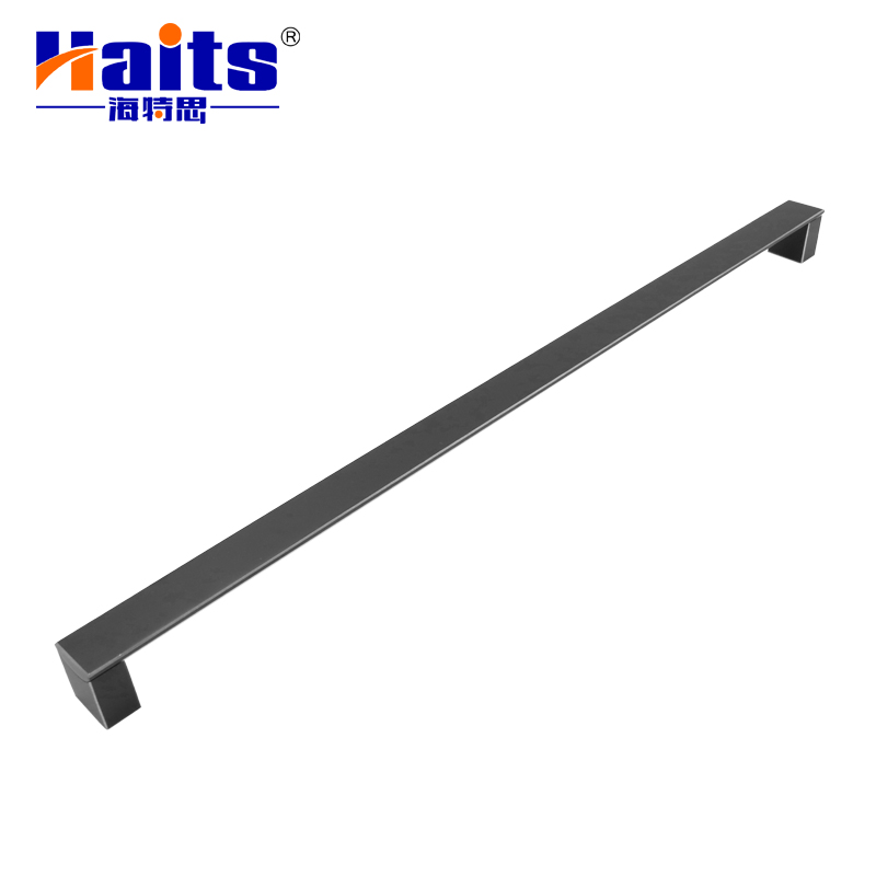 HT-11.ALU-076 Aluminum Alloy Furniture Cabinet Handle Black Aluminum Straight Handle