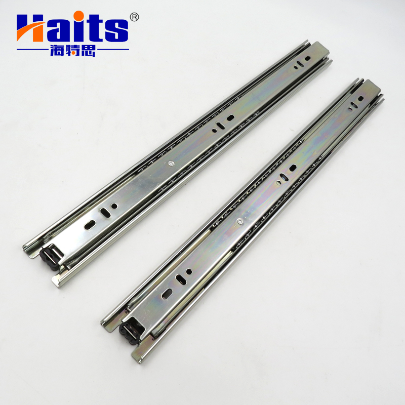 HT-01.010 42mm 3-Fold Cold-Rolled Steel Plate Ball Bearing Heavy Duty Drawer Slide