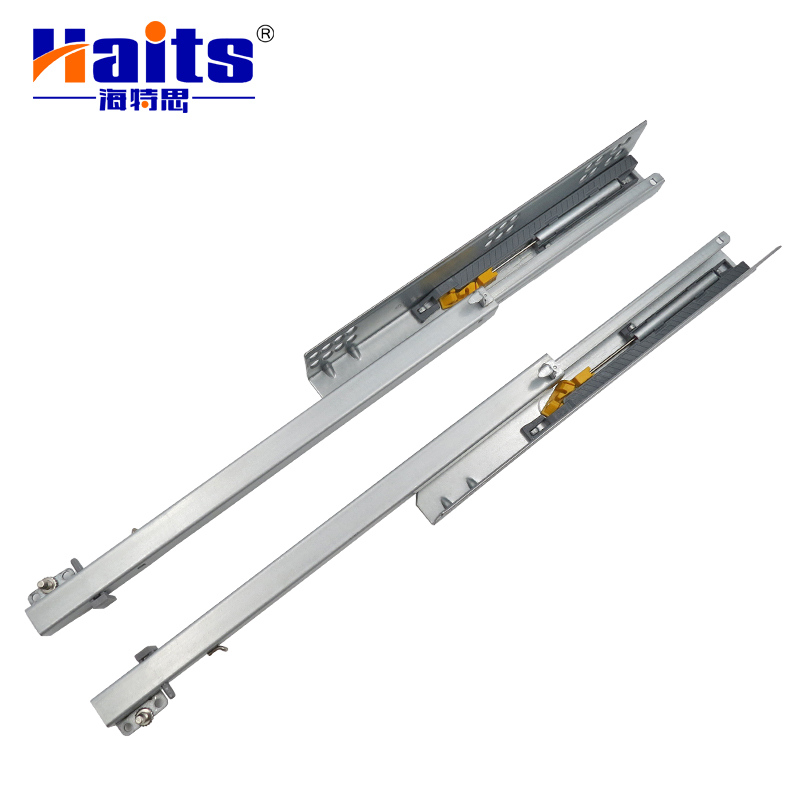 HT-01.019 HS1 2-Fold Concealed Soft Close Drawer Runner With Adjustable Pin For 18 mm Board Drawer Slide Extension Ball Bearing soft close drawer runner