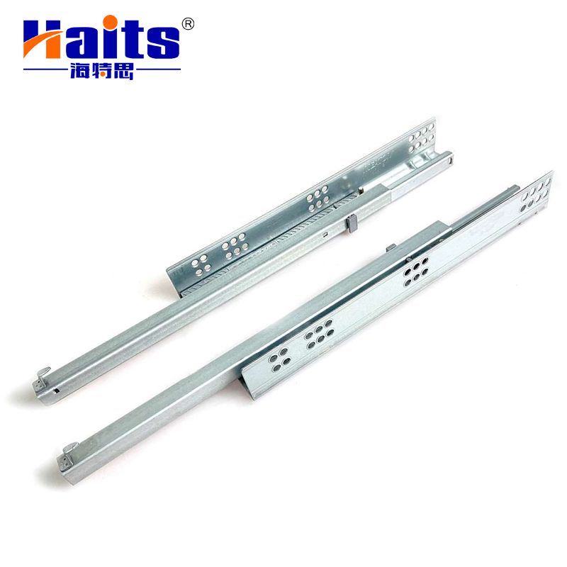 HT-01.019 HS1 2-Fold Concealed Soft Close Drawer Runner With Adjustable Pin For 18 mm Board Drawer Slide Extension Ball Bearing soft close drawer runner
