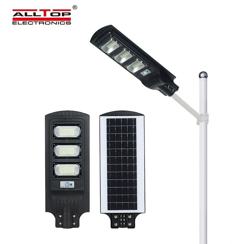 ALLTOP Hot Sale Ip65 Waterproof Outdoor Remote Control Motion Sensor 30W 60W 90W Integrated All In One Solar Led Street Light