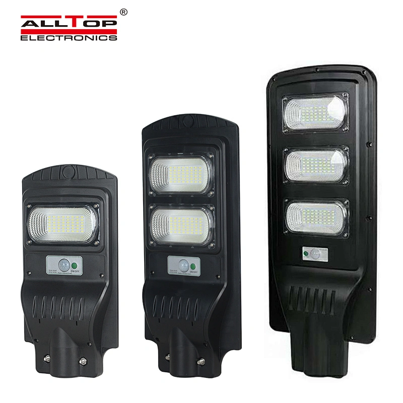 ALLTOP Hot Sale Ip65 Waterproof Outdoor Remote Control Motion Sensor 30W 60W 90W Integrated All In One Solar Led Street Light