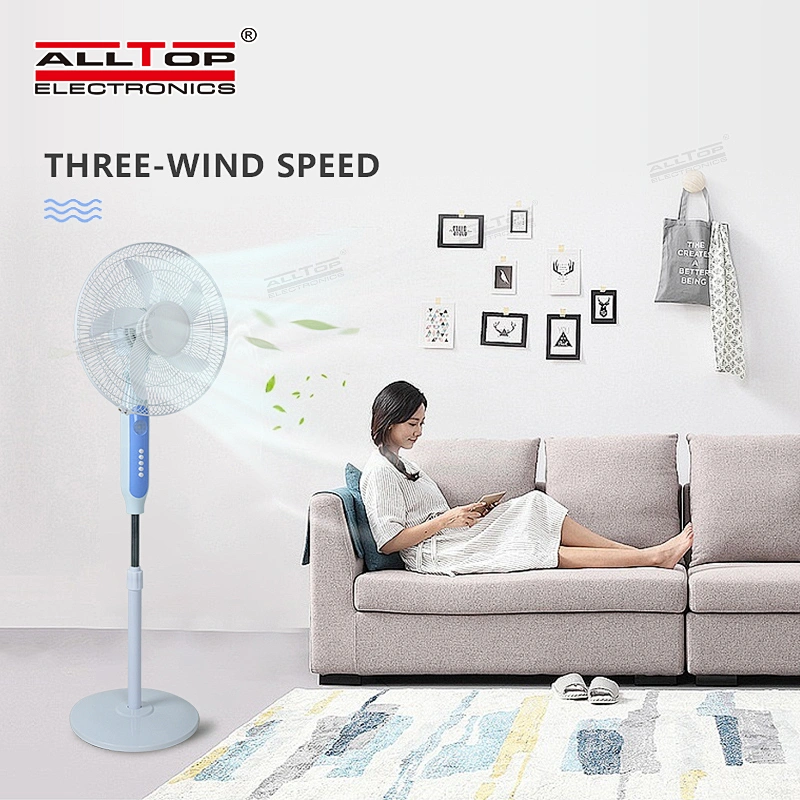 ALLTOP Hot sale 16 Inch solar panel low noise strong wind floor stand fan solar fan
