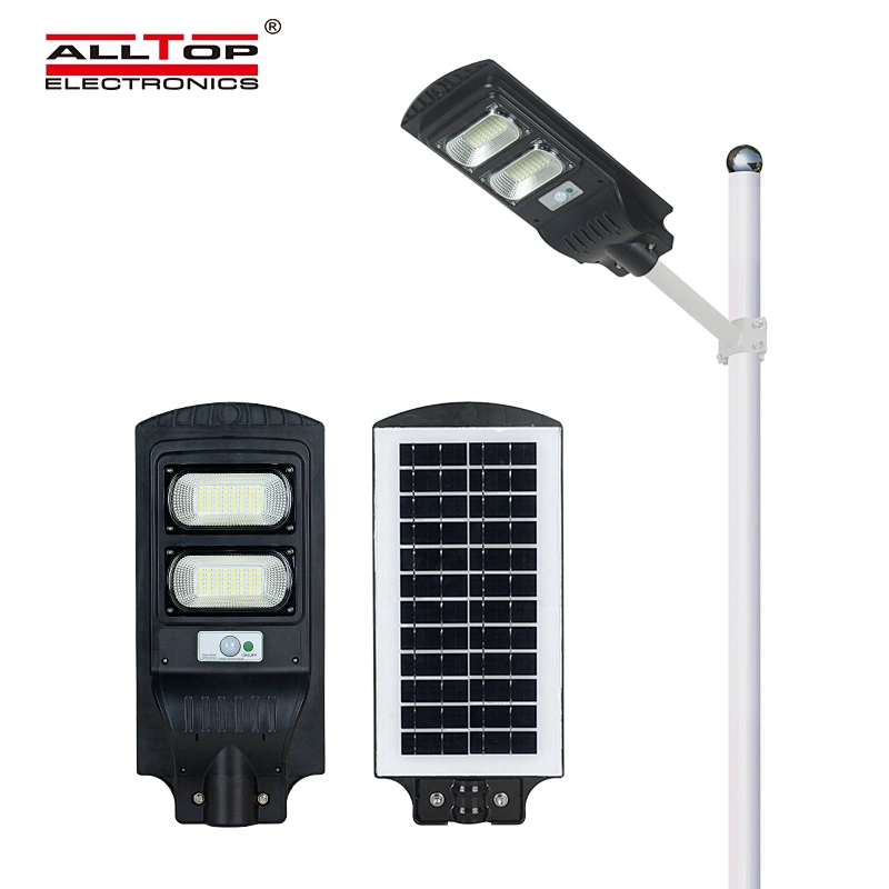 ALLTOP Hot Sale Ip65 Waterproof Outdoor Remote Control Motion Sensor 30W 60W 90W Integrated All In One Solar Led Street Light