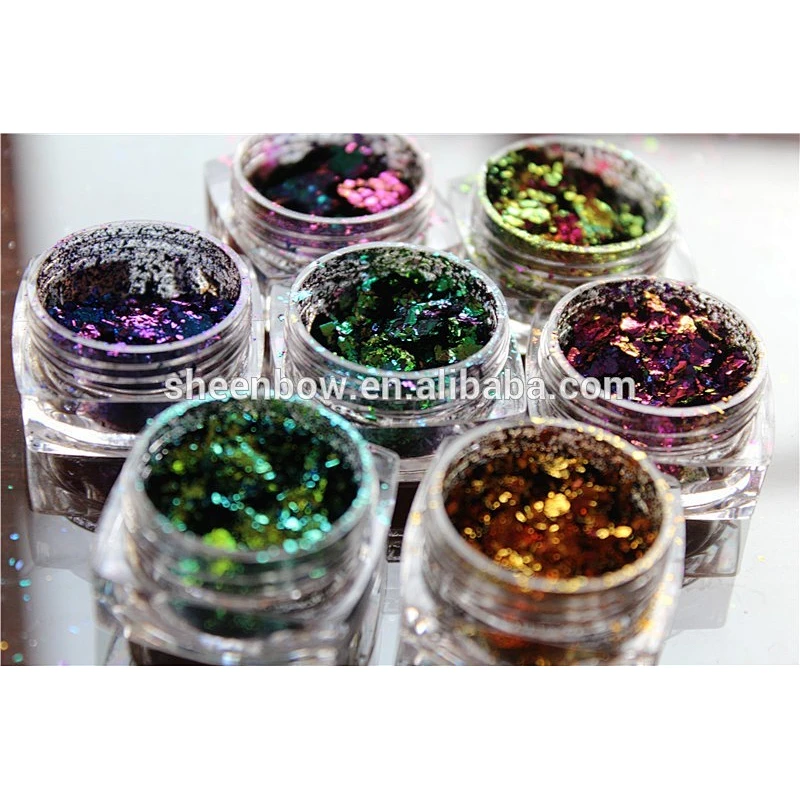 Duochrome Flakes Color Flake Shadow Chameleon Glitter Powder - China  Multicolor Flakes, Pigment